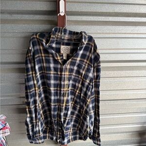 St. John's Bay Blue and Yellow Checkered Shirt